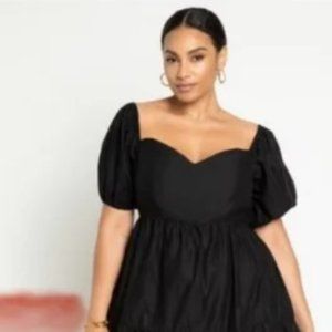 NWOT Eloquii Black Puff Sleeve Maxi Dress 26W